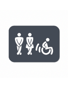 Plaque sanitaire H/F/PMR en Aluminium Composite 210x150 mm