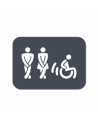 Plaque sanitaire H/F/PMR en Aluminium Composite 210x150 mm