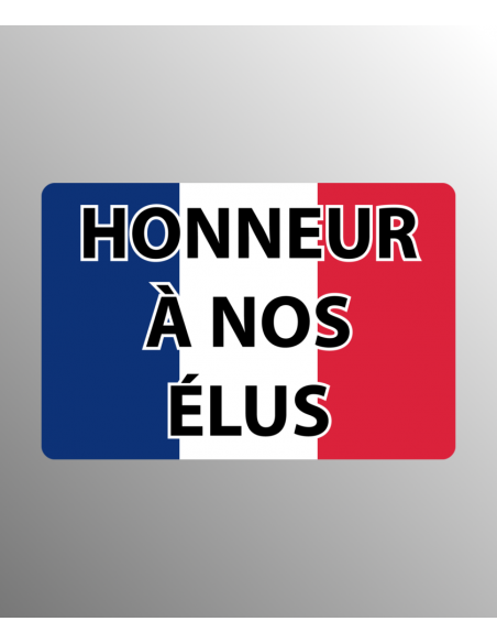 Plaque dibond 300x200 coins arrondis "honneur à nos élus"